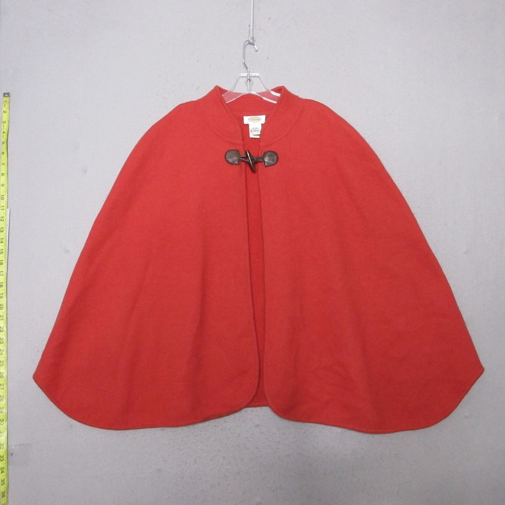 Talbots Cape Wool Toggle Poncho Wrap Outerwear Classic Style Quiet Luxury READ